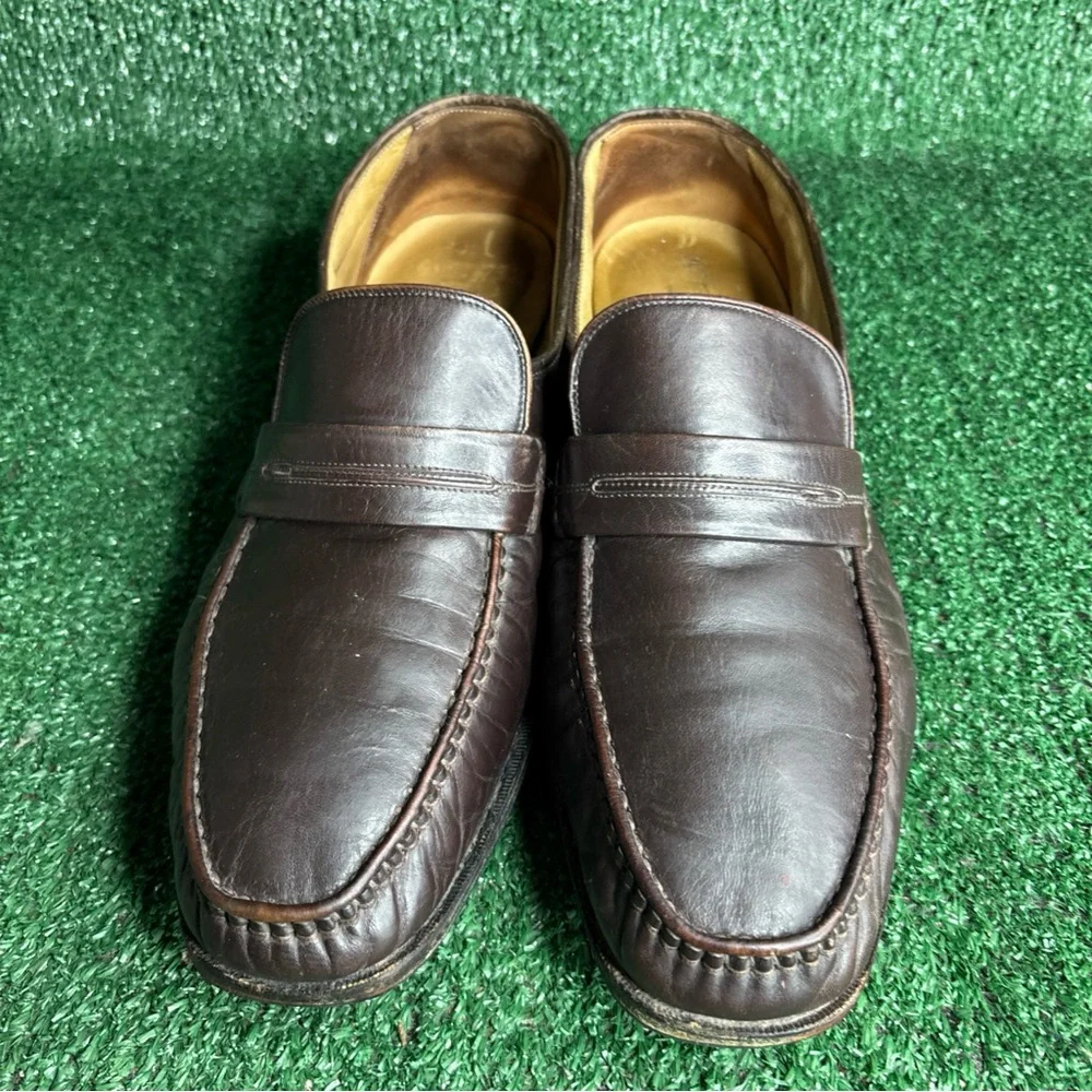 Vintage Bally “Baflo” Loafers Brown Leather Slip On‎ Shoes Size 14